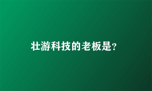 壮游科技的老板是？