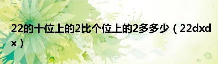 22的十位上的2比个位上的2多多少（22dxdx）