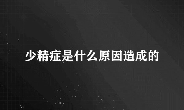 少精症是什么原因造成的