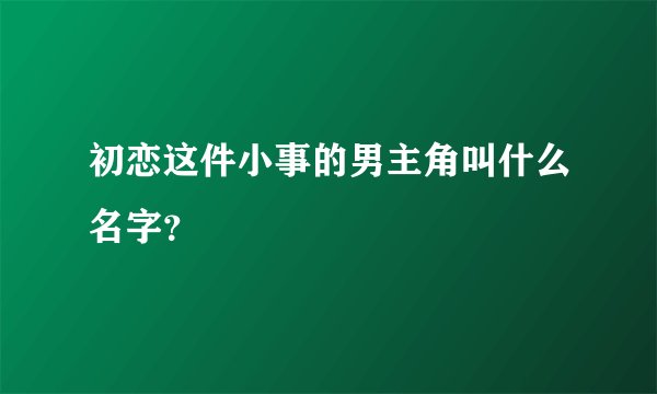 初恋这件小事的男主角叫什么名字？