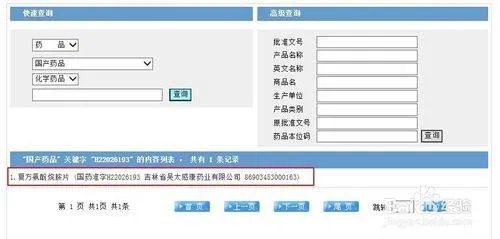 食品药品监督局官网药品查询