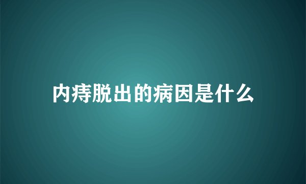 内痔脱出的病因是什么