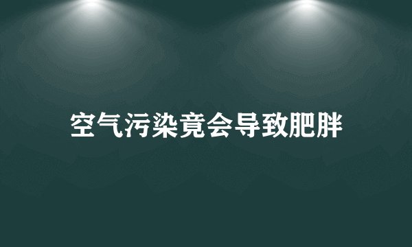 空气污染竟会导致肥胖