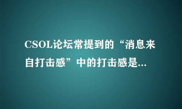 CSOL论坛常提到的“消息来自打击感”中的打击感是怎么回事？