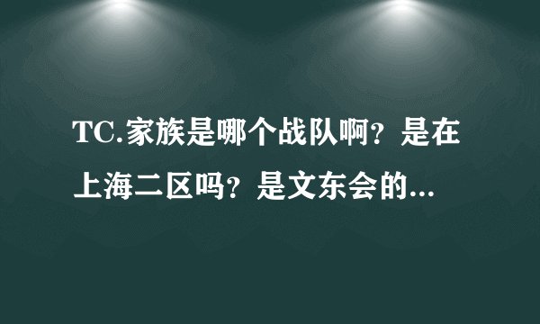 TC.家族是哪个战队啊？是在上海二区吗？是文东会的吗？TC.家族厉害吗？