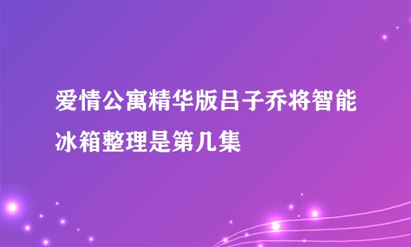 爱情公寓精华版吕子乔将智能冰箱整理是第几集