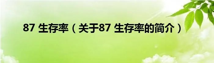 87 生存率（关于87 生存率的简介）