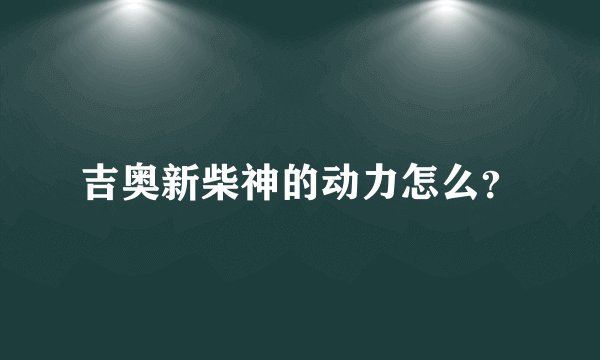 吉奥新柴神的动力怎么？