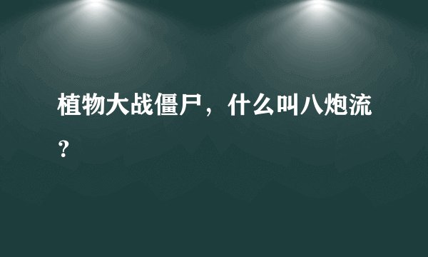 植物大战僵尸，什么叫八炮流？