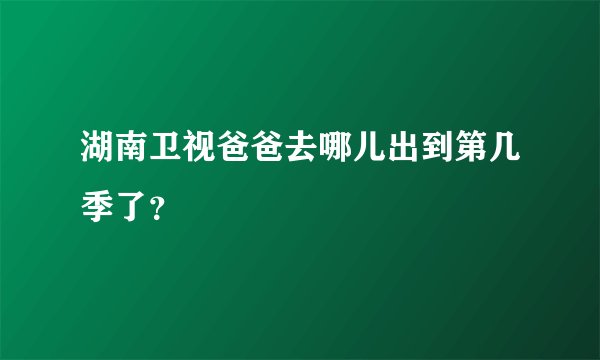 湖南卫视爸爸去哪儿出到第几季了?