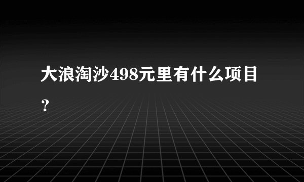 大浪淘沙498元里有什么项目？