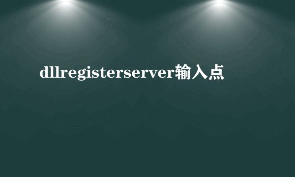dllregisterserver输入点
