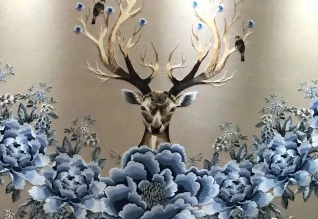 解密独绣刺绣墙布的生产