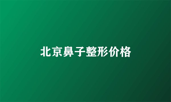 北京鼻子整形价格