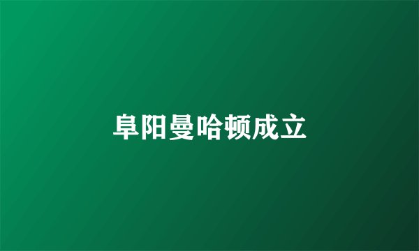 阜阳曼哈顿成立