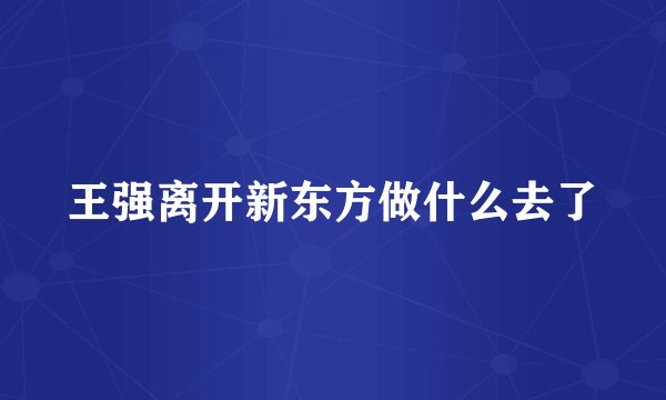 王强离开新东方做什么去了