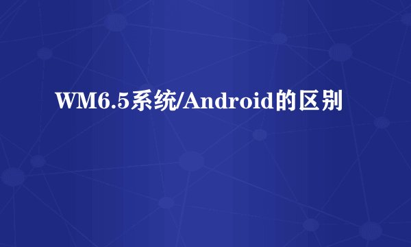 WM6.5系统/Android的区别