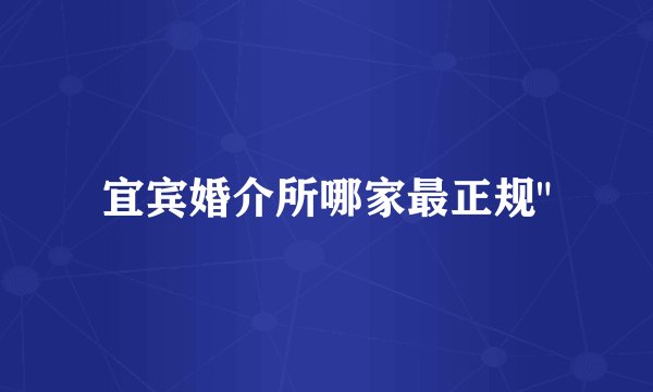 宜宾婚介所哪家最正规