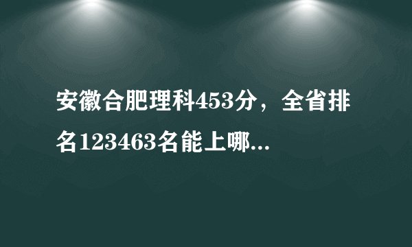 安徽合肥理科453分，全省排名123463名能上哪些二本公立学院？