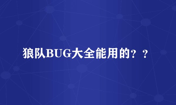 狼队BUG大全能用的？？