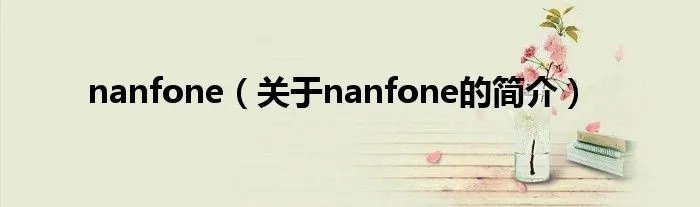nanfone（关于nanfone的简介）