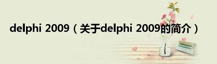 delphi 2009（关于delphi 2009的简介）