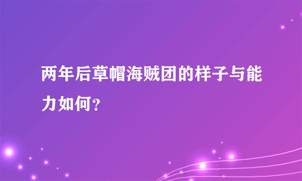 两年后草帽海贼团的样子与能力如何？