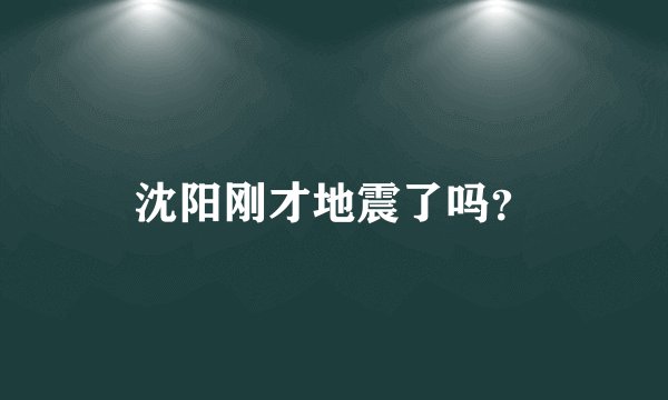 沈阳刚才地震了吗？