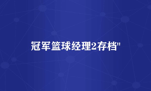冠军篮球经理2存档
