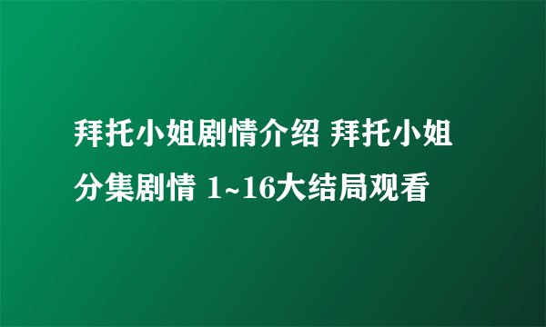 拜托小姐剧情介绍 拜托小姐分集剧情 1~16大结局观看