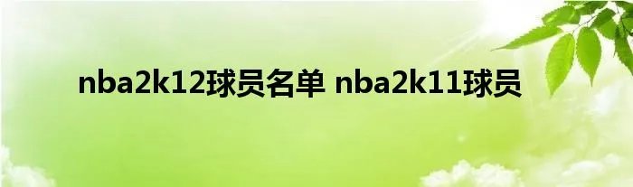 nba2k12球员名单 nba2k11球员