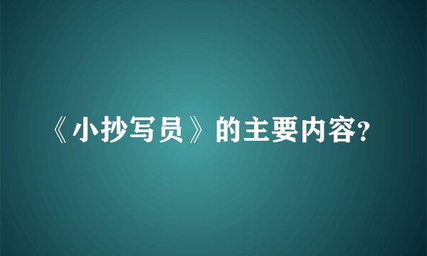 《小抄写员》的主要内容？