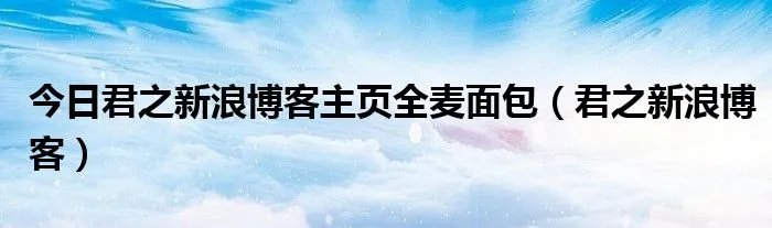 今日君之新浪博客主页全麦面包（君之新浪博客）