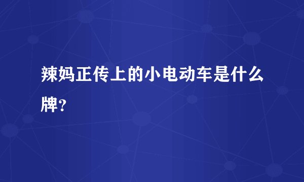 辣妈正传上的小电动车是什么牌？