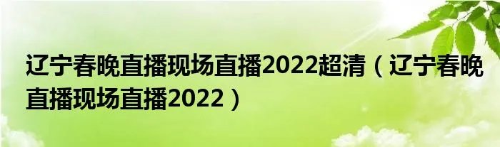 辽宁春晚直播现场直播2022超清（辽宁春晚直播现场直播2022）