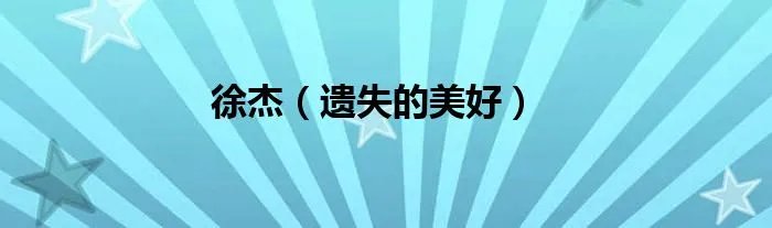 徐杰（遗失的美好）