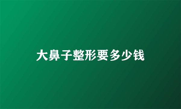 大鼻子整形要多少钱