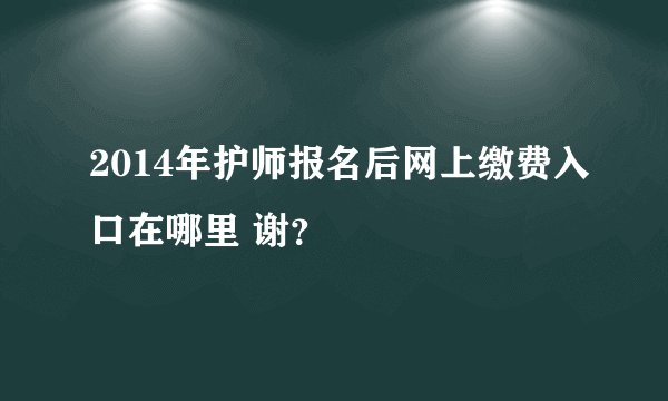 2014年护师报名后网上缴费入口在哪里 谢？