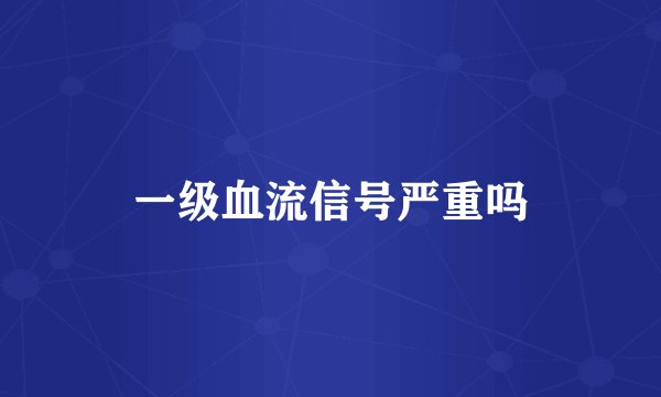 一级血流信号严重吗