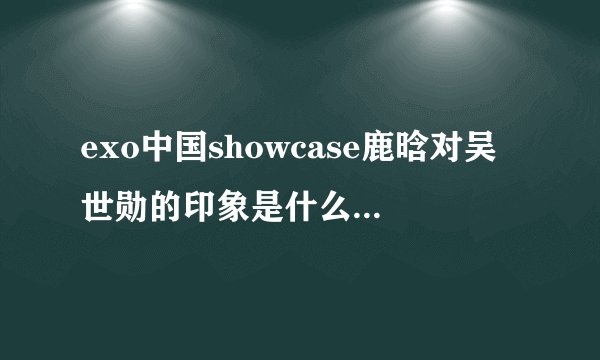 exo中国showcase鹿晗对吴世勋的印象是什么 （最后一句粉丝太吵了，没听清）