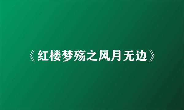 《红楼梦殇之风月无边》