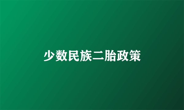少数民族二胎政策