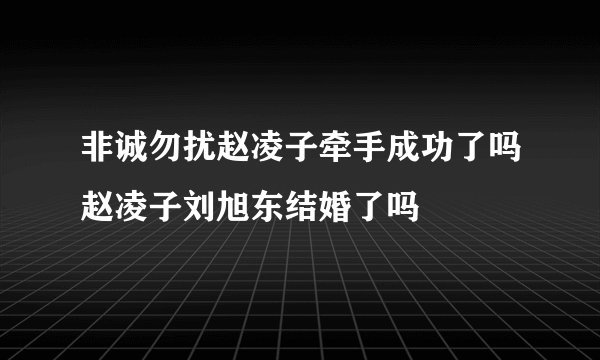 非诚勿扰赵凌子牵手成功了吗赵凌子刘旭东结婚了吗