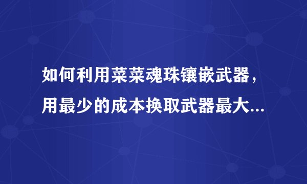 如何利用菜菜魂珠镶嵌武器，用最少的成本换取武器最大化的效果。