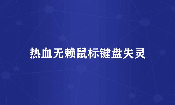 热血无赖鼠标键盘失灵