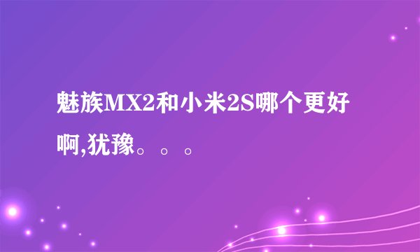 魅族MX2和小米2S哪个更好啊,犹豫。。。