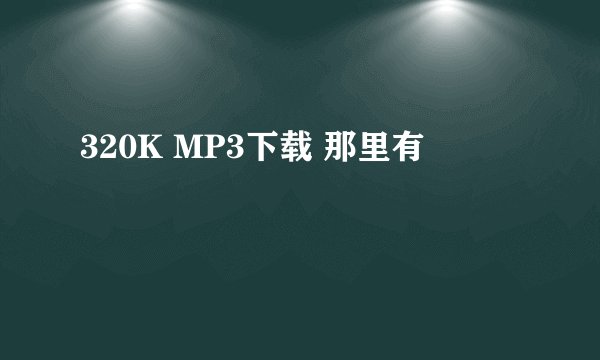 320K MP3下载 那里有