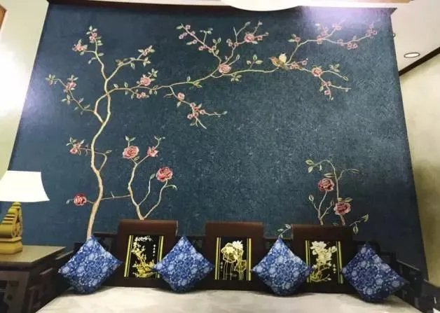 解密独绣刺绣墙布的生产