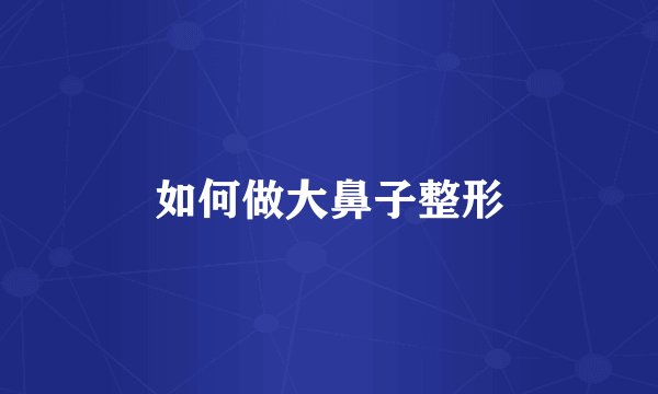 如何做大鼻子整形