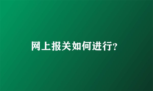 网上报关如何进行？